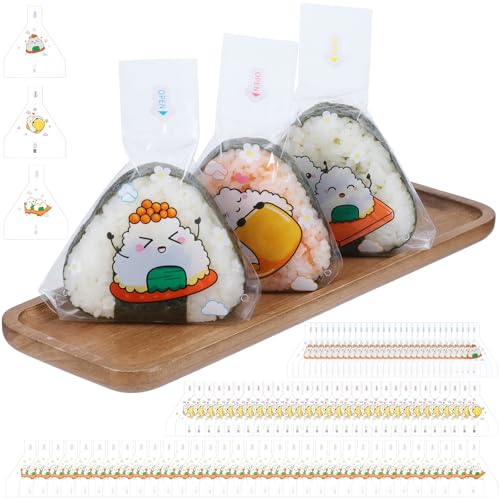 Sibba Triangle Onigiri Wrappers 100 PCS Disposable Rice Ball Bags