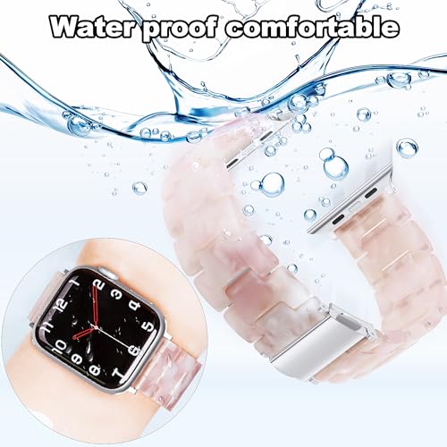 Image of iiteeology Compatible with Apple Watch Band 42mm 41mm 40mm 46mm 45mm 44mm, Light Resin with Stainless Steel Replacement Wristband for iWatch Ultra 3 /Ultra 2 49mm Series 11-1 SE 3