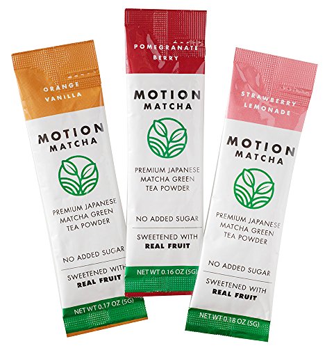 Flavored Premium Matcha Green Tea To Go, Sweetened with Real Fruit (The Flavor Pack) (3 single serving packets)