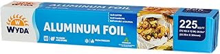 Wyda Aluminum Foil Roll – 225 Sq Ft (75 Yd x 12 In) | Food-Grade with Built-In Cutter | Oven, Grill & Freezer Safe | Best Value | Made in USA | Recyclable