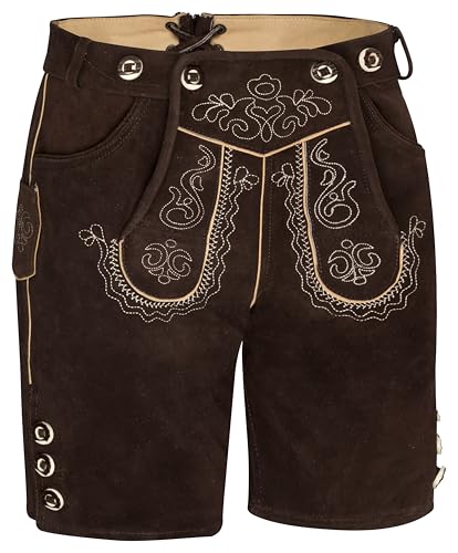 TR Martha Premium Lederhose für Herren (56, Dunkelbraun)