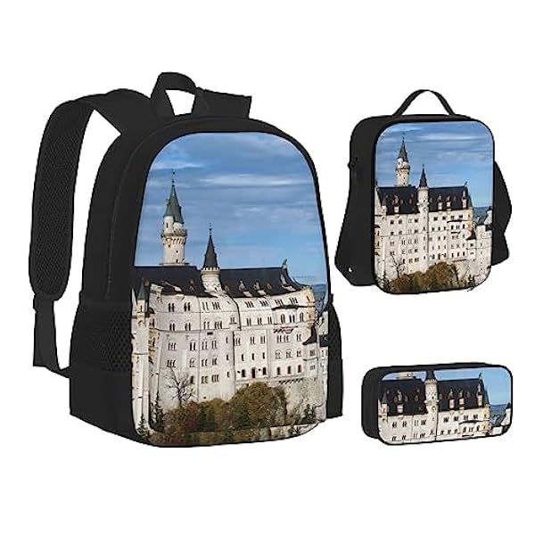 OPSREY Historische Monumenten Van Armenië Print Rugzak Grote Capaciteit Casual Dagrugzak Met Lunchtas En Etui 3 In 1 Voor Vrouwen Mannen, Zwart, Eén maat