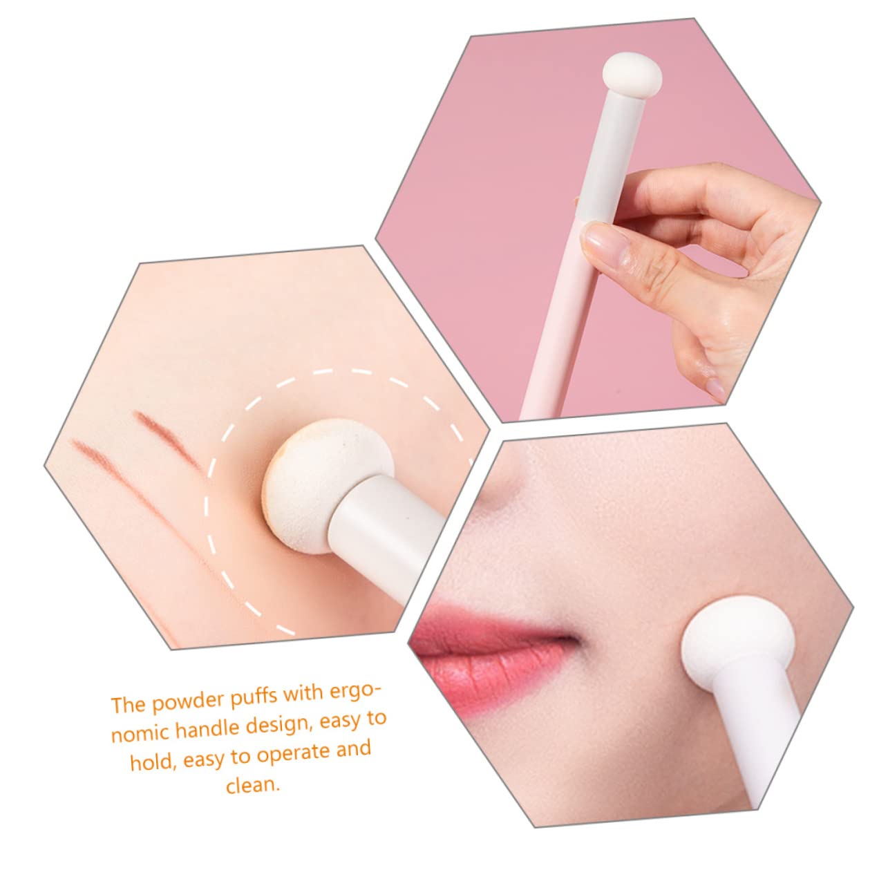 Mipcase 12pcs Makeup Sponge Puff Ergonomic Handle Versatile Powder Applicators for Blending for Foundation and Concealer Use Soft and Design for Finish