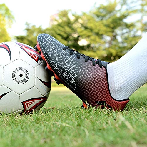 Welrung Men's Women's Ag Sports Soccer Cleats Training Shoes Non-Slip Wear Resistant For Children Red 11/9.5 Us #TOP5