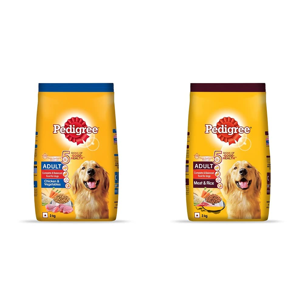 Pedigree Adult Dry Dog Food, Chicken & Vegetables, 3kg Pack and Adult Dry Dog Food, Meat & Rice, 3kg Pack (B08GMS7Z6M) Amazon Price History, Amazon Price Tracker
