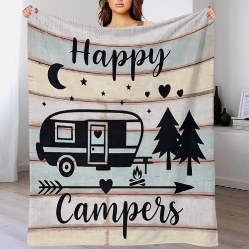 Jeté de canapé microfibre au design rétro camper avec finitions de qualité supérieure - 4