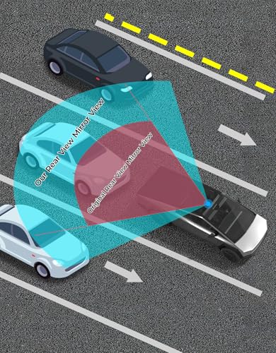 Image of JOYTUTUS Rear View Mirror compatible with Tesla Cybertruck, Wided Panoramic Convex Rearview Mirror, Interior Clip-on Wide Angle Rear View to Reduce Blind Spot Effectively