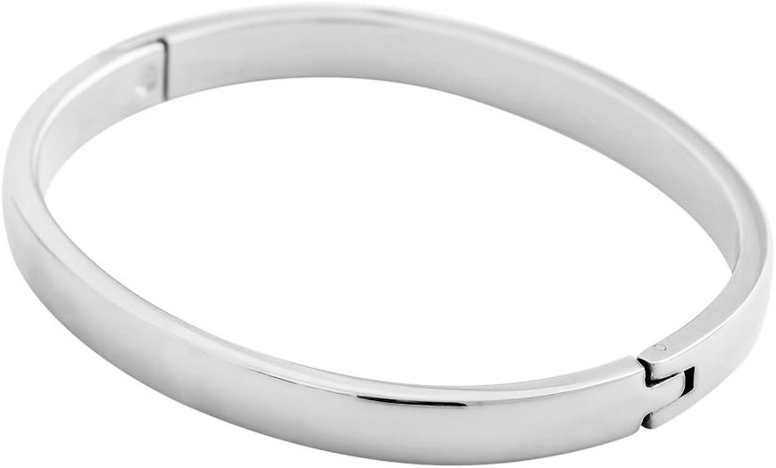 Edforce Stainless Steel Women's Stackable Bangle Bracelet Hinged Oval-Shape - Image 3
