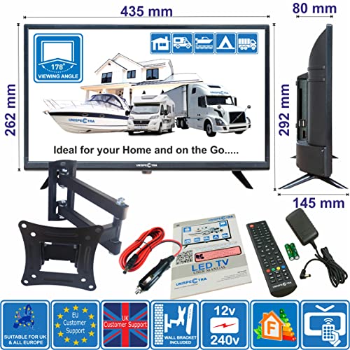 Unispectra-HD-LED-240v-12v-TV-Freeview-and-SAT-Tuner-USB-Media-Player-HDMI-12V-TVs-for-Motorhomes-Campervan-Caravan-TV-Camping-Truck-Boat-Kitchen-Bedroom-19-TVBracket - Izzgadgets.com