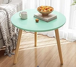Dream Arts Shoppee Foldable Round Shaped Side Table/Tea Coffee Breakfast Table (Light Green, Wood) Price In India