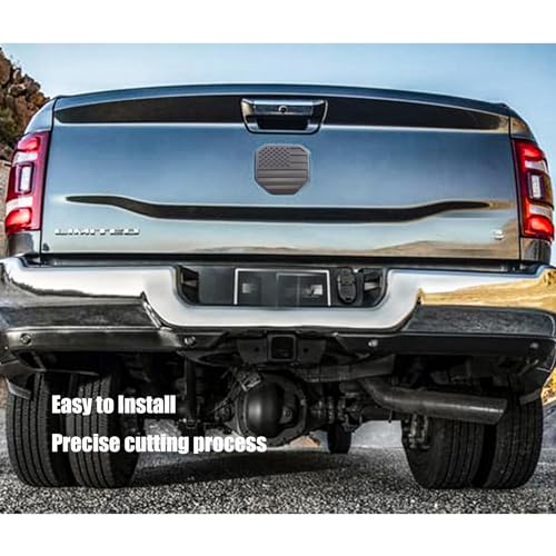 Image of American Flag Rear Tailgate Emblem Badge Compatible with Dodge Ram 2019-2020 1500 2500 3500 Matte Black