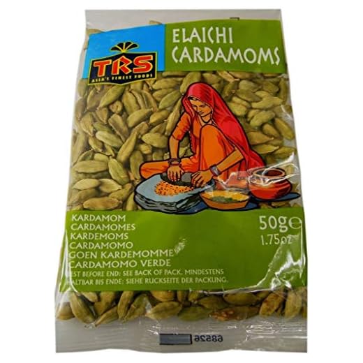TRS Green Cardamom Elaichi 50 Gramos Cardamomo Verde Especia India