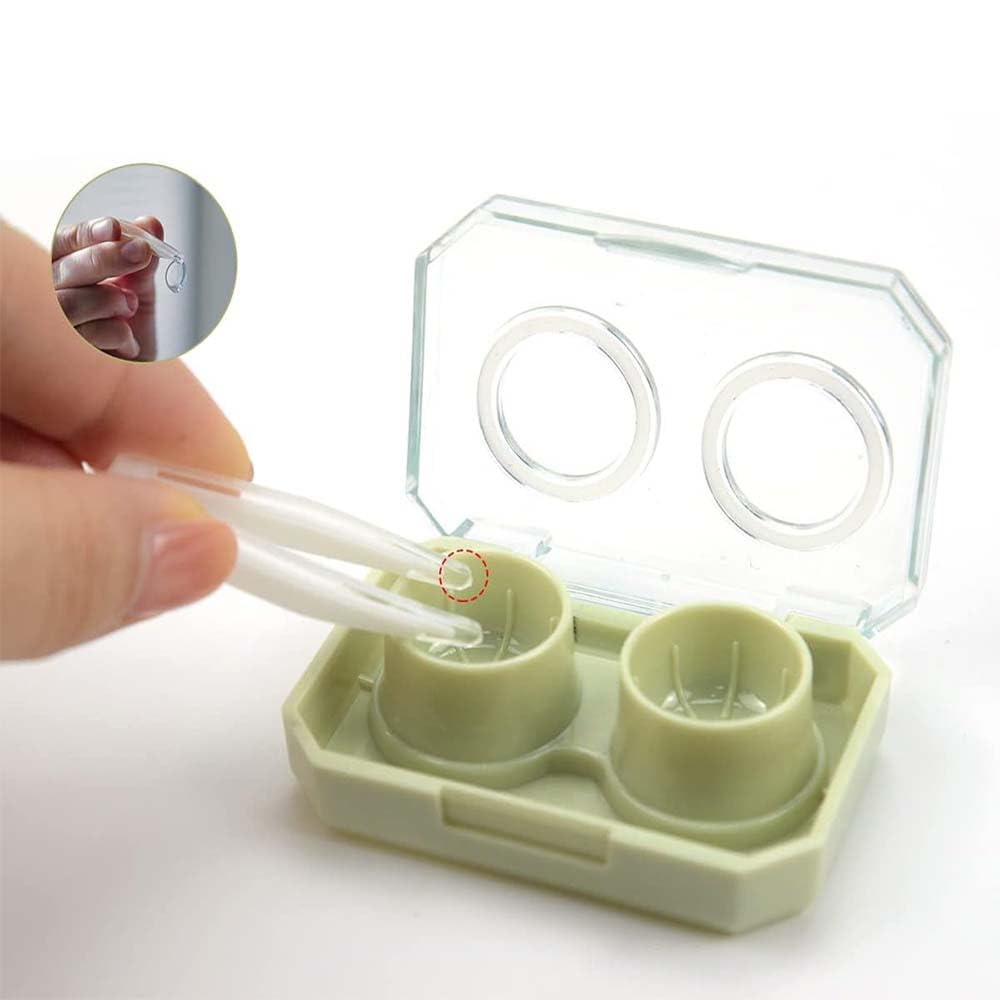 WIKEXINGLONGER 2 Packs Contact Lens Cases Portable Left/Right Eyes Contact Lens Cases Holder Box Travel Contact Lens Cases Contact Lens Box for Travel Home Outdoor Activities - Image 3