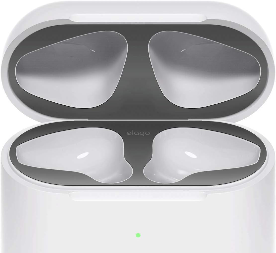 elago AirPods 2 Dust Guard (Matte Space Grey, 2 Sets) Dust-Proof Metal Cover, Luxurious Finish, Watch Installation Video - Compatible with Apple AirPods 2 Wireless Charging Case [US Patent Registered]