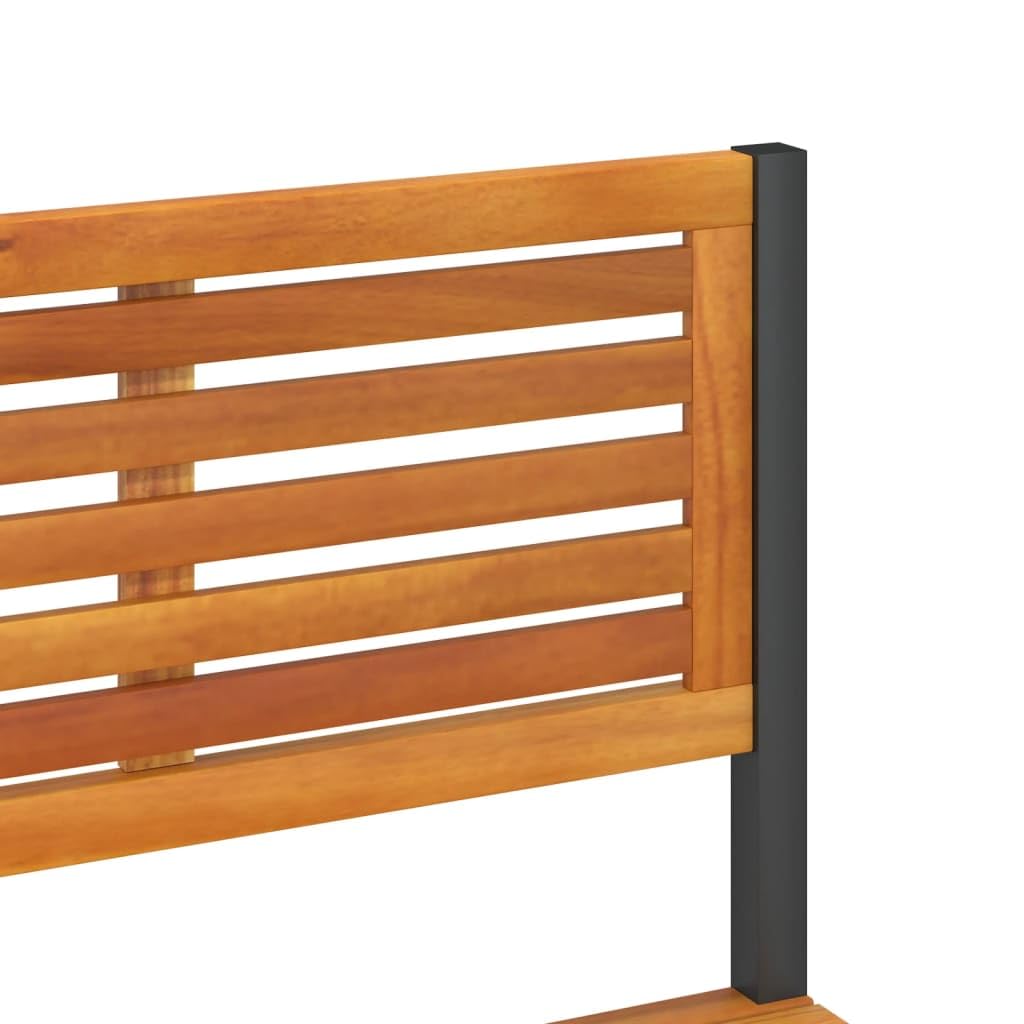 Garten-Arbeitstisch 90x50x110 cm aus massivem Akazienholz und pulverbeschichtetem Stahl mit Ablage, Aufkantung, wetterbeständig für Outdoor Pflanztisch und Pflanzenzubehör