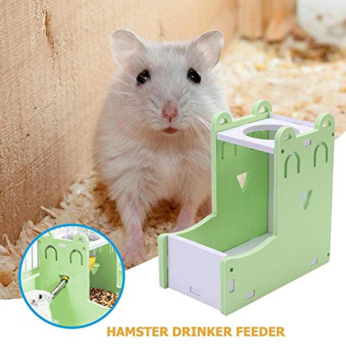 Gutongyuan 2In1 Hamster Automatic Water Drinker Base Bottle Dispenser Feeder Hanging Small Animals Guinea Pig Squirrel Rabbit Drinking Head Pipe Fountain thumb #2