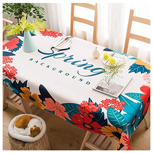 Nappe rectangulaire coton lin imperméable 140x140 cm primrose nappe de table basse