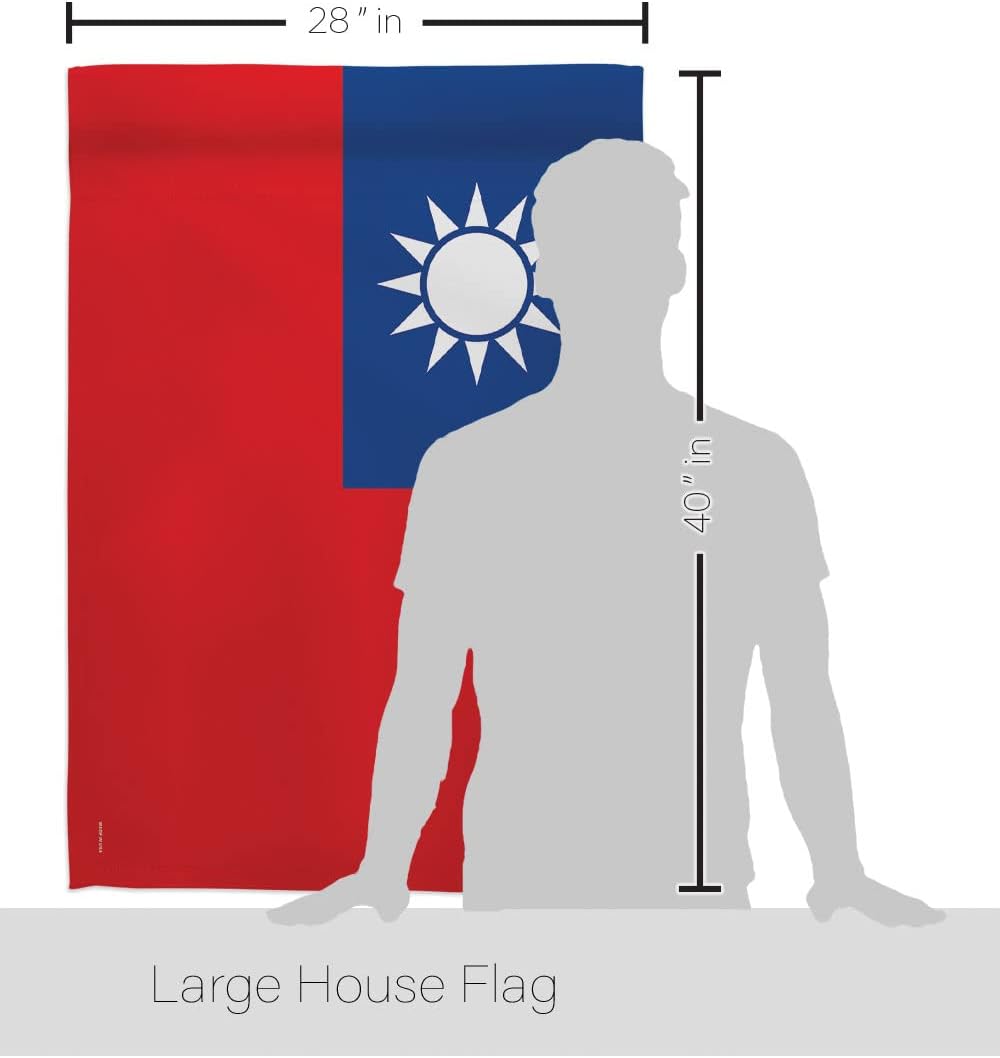 Breeze Decor H108231 Taiwan Flags of The World Nationality Decorative Vertical House Flag, Multicolor, 28" x 40"