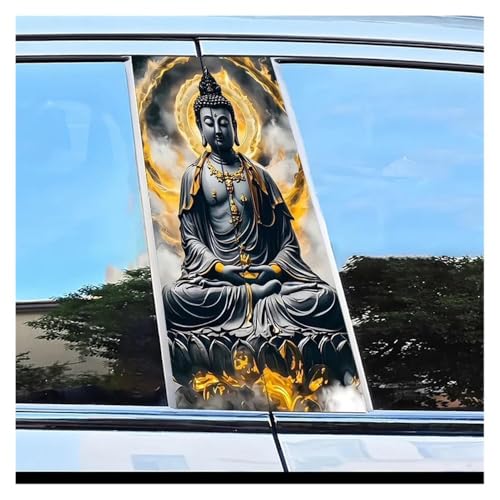 Autocollant de pilier B de voiture Bouddha protection rayures x2