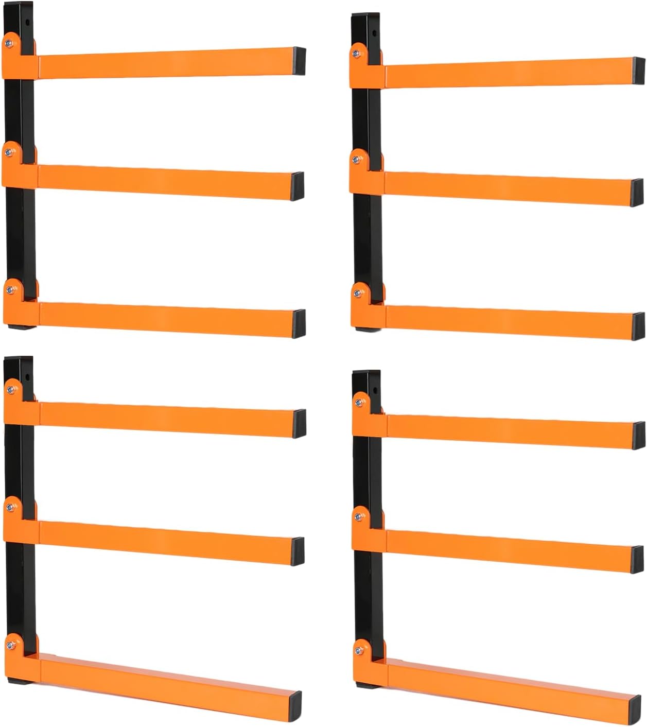 Wall Mounted Lumber Storage Rack and Wood Organizer, Heavy Duty Steel Shelf Brackets for Garages Workshops & Outdoor Sheds, Space Saving Metal Wall Rack
