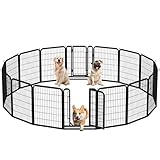 Yaheetech Dog Playpen Outdoor, 32 inch 16 Panels Dog Pen Indoor Heavy Duty Puppy Exercise Pen Metal Pet Fence for RV Camping/Yard/Garden