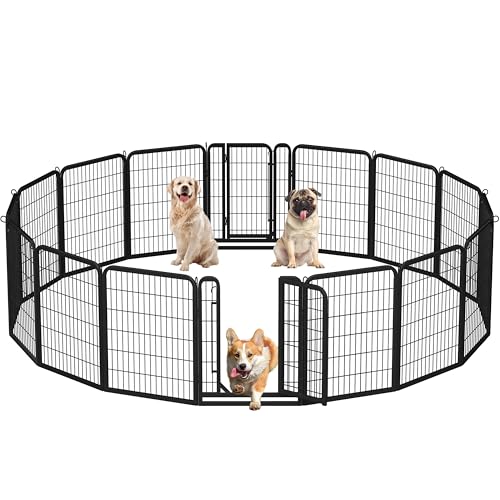 Yaheetech Dog Playpen Outdoor, 32 inch 16 Panels Dog Pen Indoor Heavy Duty Puppy Exercise Pen Metal...