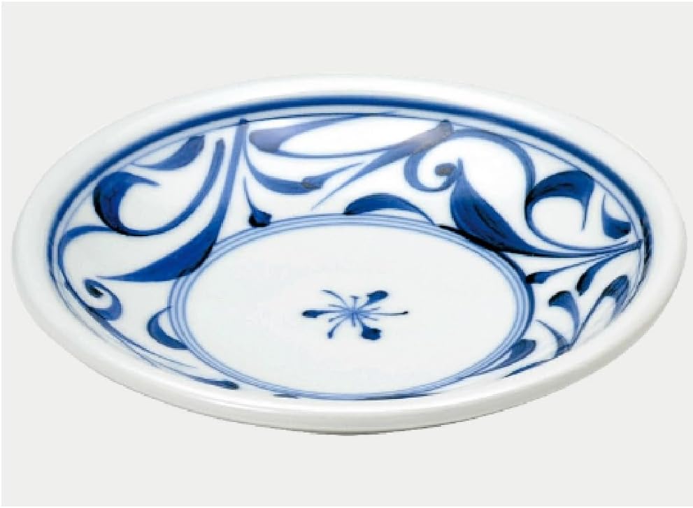 A655 古伊万里 染付 魚に氷裂梅花紋様 隅入長皿 2