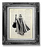 Funny Star Wars Gift for Man Boy Woman Kids Room Decor, Darth Vader with Guitar Poster, Black and White Art, Office Wall Decor, Boyfriend Gift Husband Birthday Valentines Day, Living Room Decor Cheap