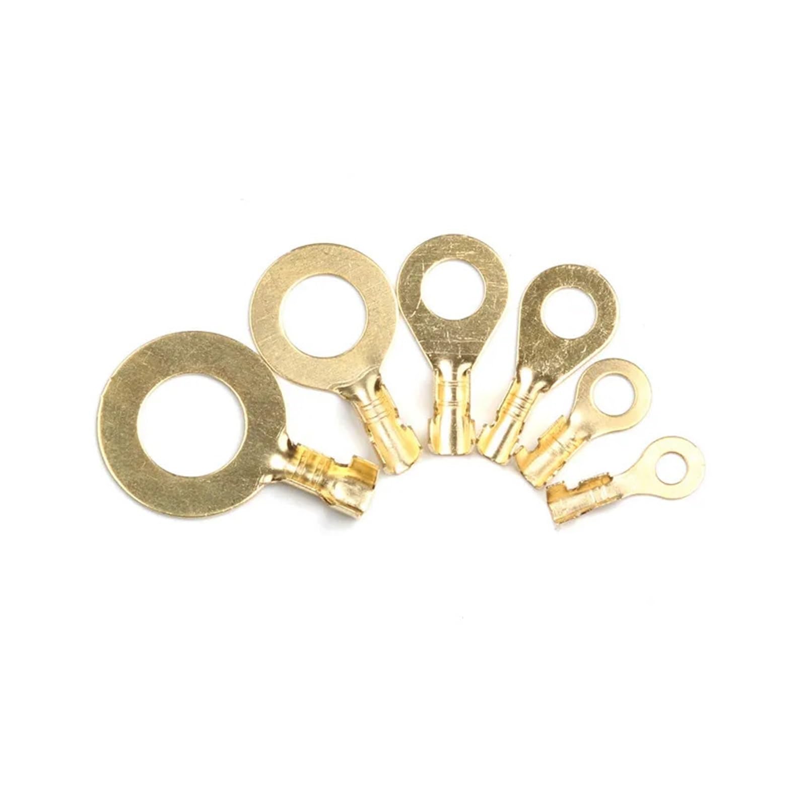 50 Stück Ringkabelschuh-Klemmen, Verschiedene freiliegende, Nicht isolierte Steckverbinder, 3,2–6,2 mm Draht-Kabel-Steckverbinder, Messing-Klemmen-Set(M8 8.2MM)