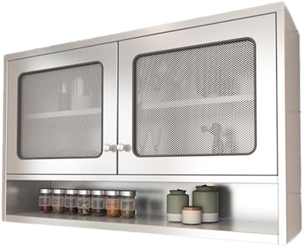 Wall Cabinet with Doors for Kitchen Storage, Wall Mounted Kitchen Cabinets with Shelves, Bathroom Wall Cabinets with Doors and Shelves, Kitchen Wall Cabinet Organizer, Wall Mount Cabinets for Living