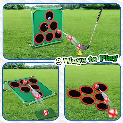 Golf Spiel Set, Kinder Wettkampf Golf Set, Golf Trainingshilfen mit Ständer, Schläger und Ball, Golf-Trainingssets für den Innen- und Außenbereich