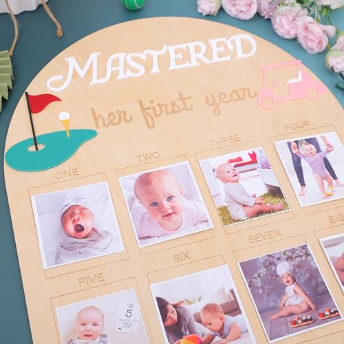 Her First Year Golf Photo Board – Monthly 1-12 Month Display