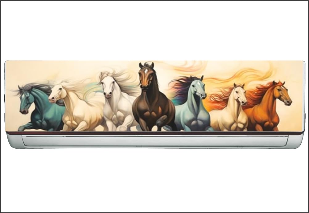ZUHAN ' Multi Colours 7 Running Horse'' ac Sticker 1.5 ton (96 cm x30 cmx 24 cm)-image-31
