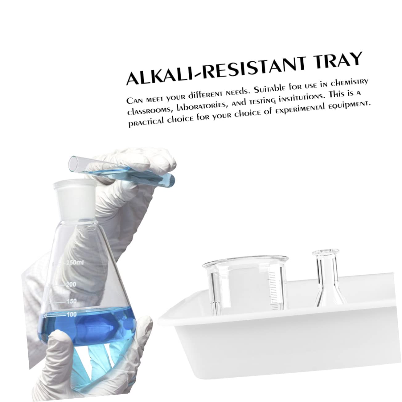 Anneome Vassoio da Laboratorio Scientifico Leggero e Compatto 3 Pezzi in Plastica Resistente ad Acidi e Basi per Raccolta Reagenti in Esperimenti Scientifici