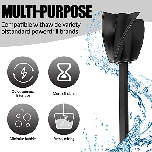Boutihao Mixer Aufsatz Bohrmaschine Epoxid RüHrstab für Harz Wendelrührer Farbrührer Wiederverwendbare Epoxymischer Rührstab Bohrmaschine Zum Mischen Und Blasen Zu Reduzieren (4 Stück)