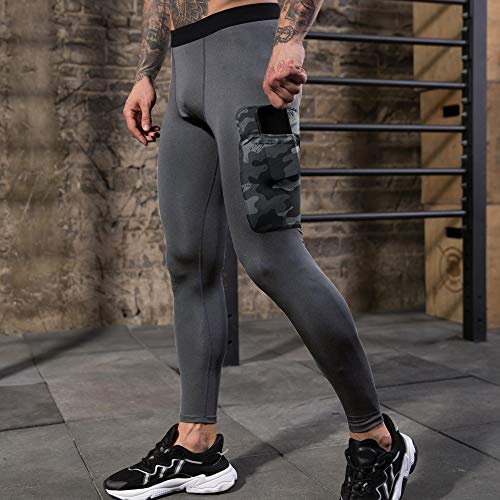 Andoer 2 pack calça de compressão masculina de secagem rápida esportes fitness treino corrida joggin