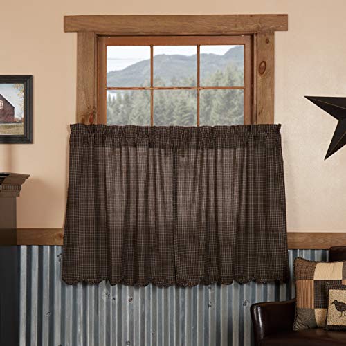 VHC-Brands-Kettle-Grove-Plaid-L36xW36-Tier-Scalloped-Set-of-2-Black VHC Brands Kettle Grove Plaid L36xW36 Tier Scalloped Set of 2 Black