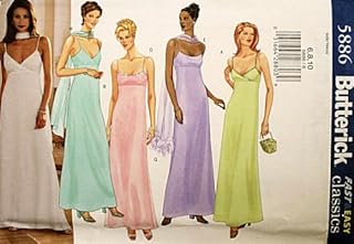 5886 Misses Long Dress Sewing Pattern Wedding, Prom, Bridesmaid Size 6-8-10 - Buy now