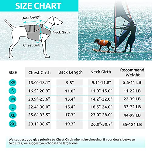 Queenmore Dog Life Jacket Adjustable Rip-Stop Dog Life Vests For Water Safety Pet Life Vest With Rescue Handle Safety Vest For Swimming Pool Beach Boating #TOP2