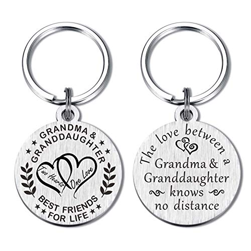 MXRSDF Mothers Day Grandma Gifts from Granddaughter, Grandmother Keychain for