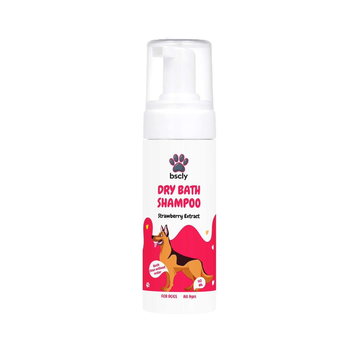 Bscly Dry Bath Foaming Shampoo with Strawberry | Dog Shampoo for Pomeranian, Shih tzu Puppy, German Shepherd, Labrador & Golden Retriever, Dogs Shampoo | 120ml (B0CXPFDBHX) Amazon Price History, Amazon Price Tracker