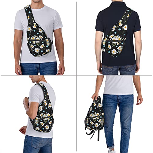 Daisy Sling Bag Crossbody Sling Backpack For Women Men Travel Hiking Daypack Chest Shoulder Bag #TOP4