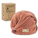 myHomeBody Serviette Wrap, Turban de Luxe Anti-frisottis à séchage Rapide, Ultra Doux et Absorbant en Fibre de Bambou à séchage Rapide, avec Bouton en Coquille de Noix de Coco – Cinnamon
