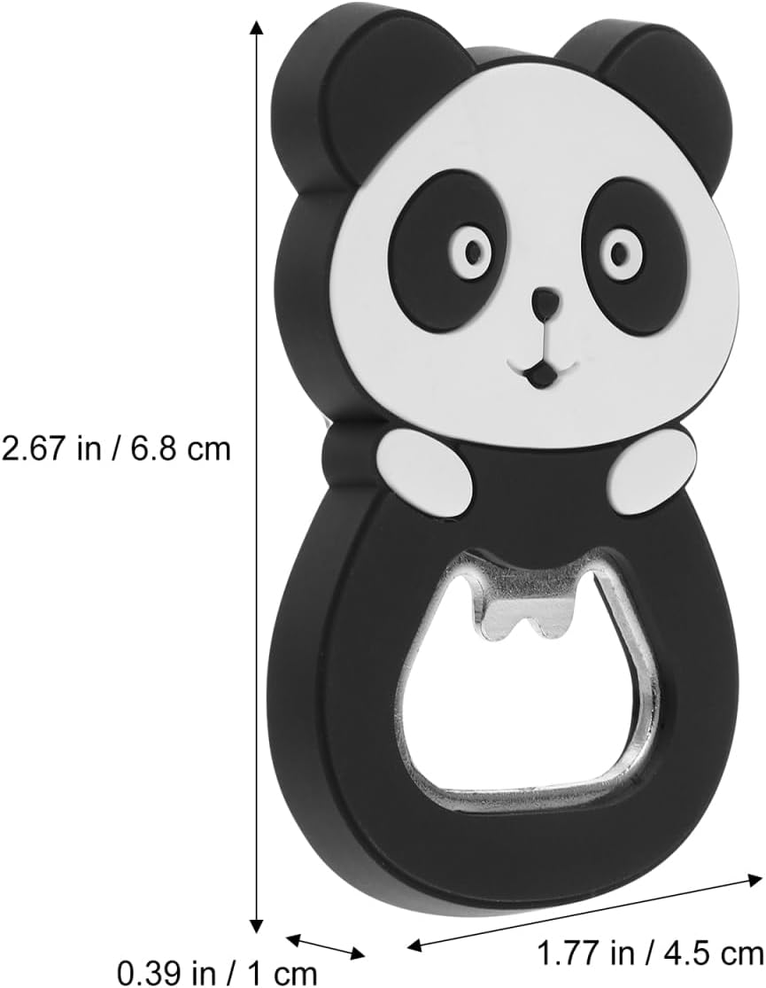 Panda Magnetic Bottle Opener Cartoon Decorative Black image 2