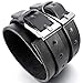 INBLUE Men's Alloy Genuine Leather Bracelet Bangle Cuff Silver Tone Black Brown Cord Adjustable