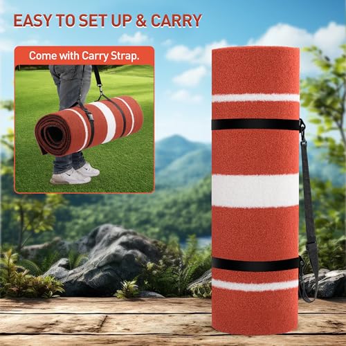 image for Rengue 10'x 3' Softball Pitching Mat, Softball Pitching Mound with Pit