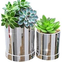 Adnee 2Pcs Disco Ball Planter Pot, 4.8"+3.7" Disco Planter for Indoor Plants, Disco Planter, Planter Pots Indoor with Drainage Hole and Saucer 2PCS
