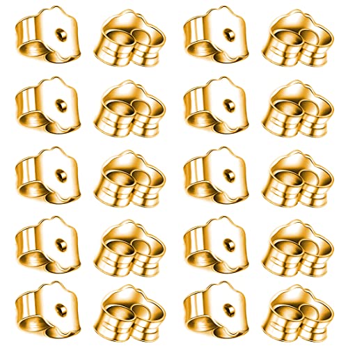 MenYiYDS - 20pcs Chapeau papillon en or 925, chapeau papillon, trou rond hypoallergénique 4,5 x 5,2 mm 0,8 mm