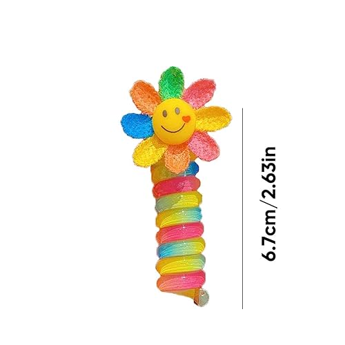 Miniatura 8 de Lazos para el pelo en espiral, cola de caballo, coloridas bandas de pelo de alambre para teléfono para niños, lazos de pelo en espiral 2023, cable