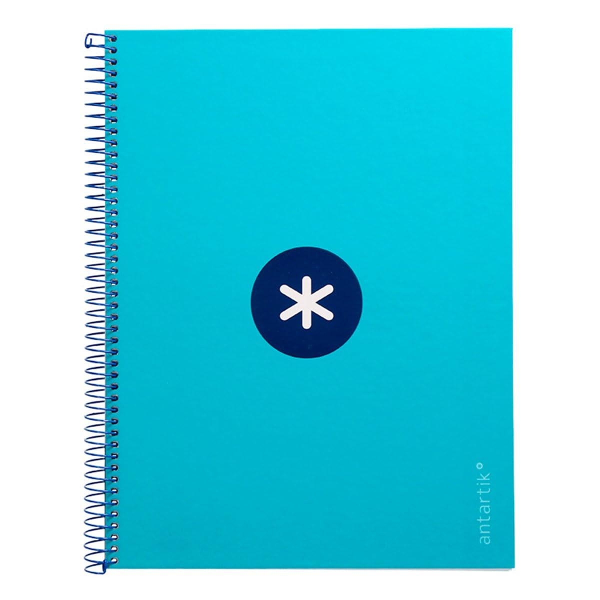 Antartik Liderpapel Spiral Notebook A4 Micro Cover Lined 80h 90g Square 5mm 1 Band 4 Drills Turquoise